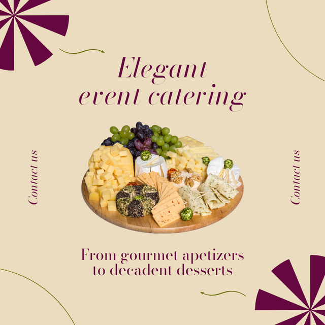 Designvorlage Catering for Elegant Events with Gourmet Snacks für Instagram AD
