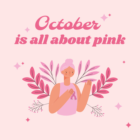 Modèle de visuel Breast Cancer Awareness Month Announcement - Instagram