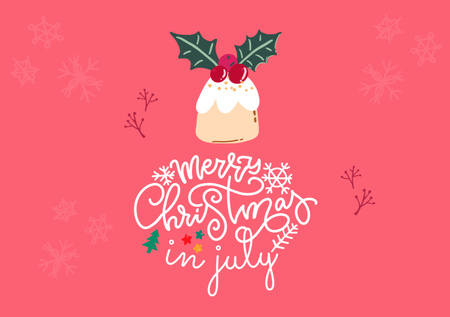 Amazing Christmas in July Festivities Announcement With Cupcake Flyer A5 Horizontalデザインテンプレート