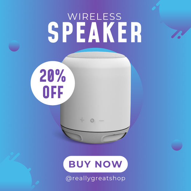 Discount Offer for Portable Speaker on Gradient Instagram Šablona návrhu