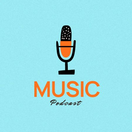 Podcast Announcement with Microphone Logo tervezősablon