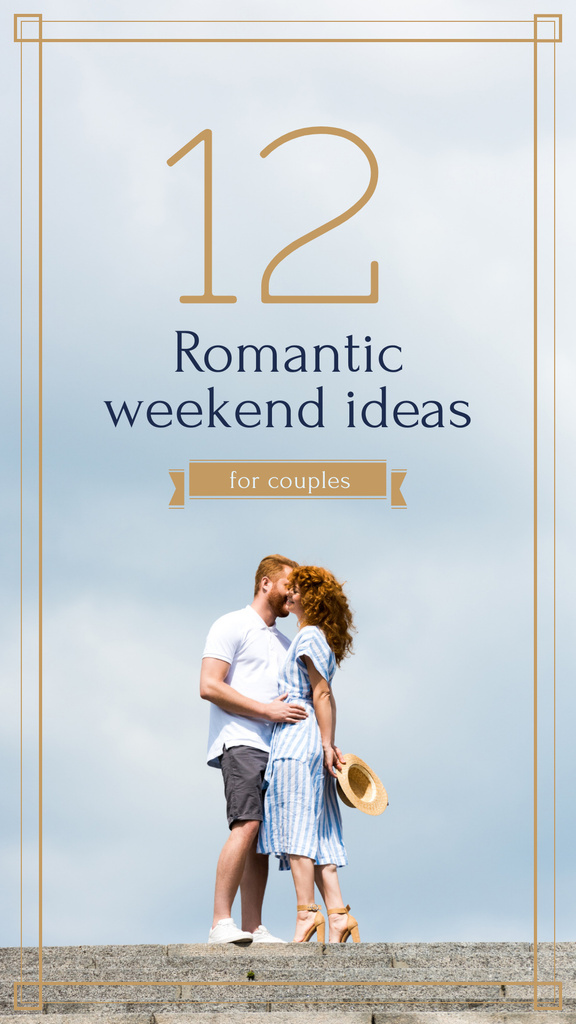 Designvorlage Romantic couple kissing für Instagram Story