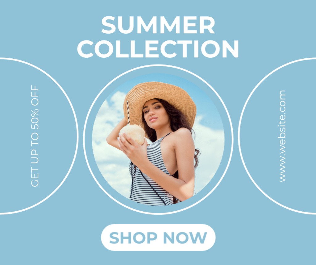 Summer Collection of Beach Wear Facebookデザインテンプレート