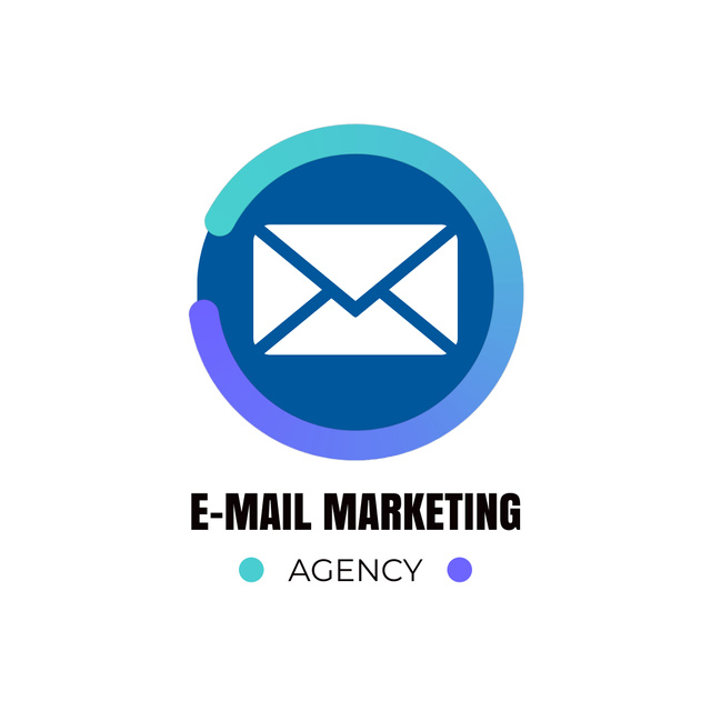 Emblem of Marketing Agency in Form of Envelope Animated Logo tervezősablon