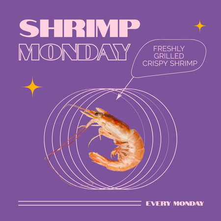 Platilla de diseño Taste Delicious Shrimp With Our Special Offer  Instagram
