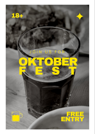 Ontwerpsjabloon van Flyer A6 van Spannende geest van het Oktoberfest met gratis toegang tot het festival