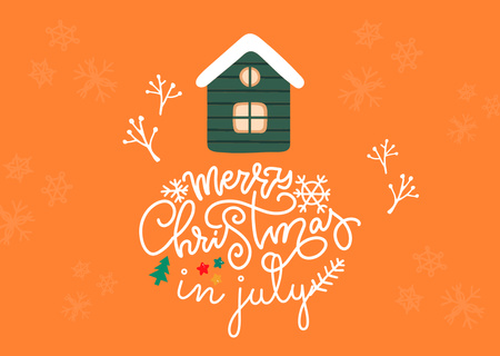 Atmospheric Christmas in July Festivities In Orange Flyer A6 Horizontal Design Template