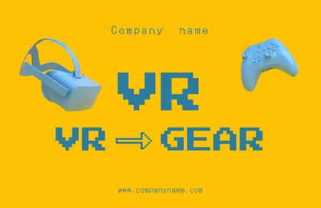 VR-felszerelés eladási ajánlat pixel szöveggel Thank You Card 5.5x8.5in tervezősablon