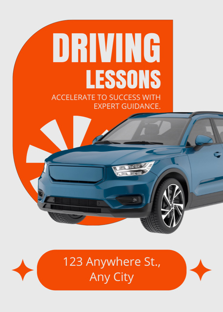 Result-oriented Driving Lessons With Expert Guidance Offer Flayer Modelo de Design