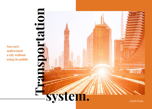 Transportation System Ad With Traffic In City Postcard 5x7in – шаблон для дизайну
