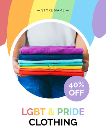 LGBT Clothing Offer Poster 8.5x11in Design Template