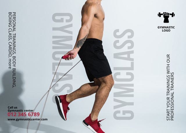 Template di design Gym Class Training Discount Flyer 5x7in Horizontal