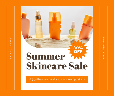 Summer Skincare Products Sale Facebook Design Template