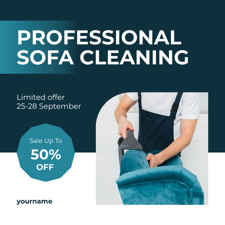 Professional Sofa Cleaning Service Offer At Discounted Rates Instagram AD Design Template