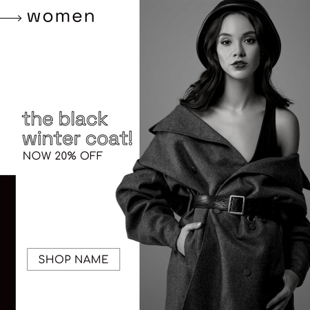 Women's Winter Coats for Sale Instagram Design Template