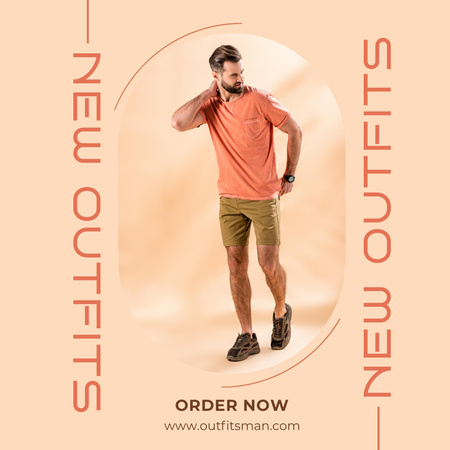 New Outfits With Man Instagram Design Template