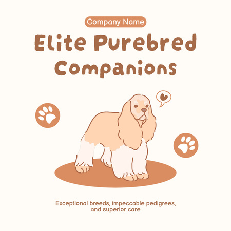 Get Cute Purebred Companion Animated Post Design Template
