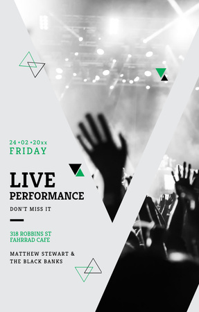 Live Performance Announcement with audience Invitation 4.6x7.2in Design Template