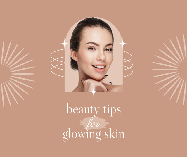 Essential Beauty Tips for Glowing Skin Facebook Design Template