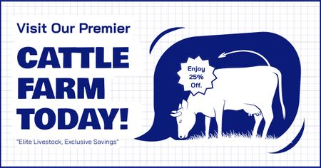 Platilla de diseño Visit Our Cattle Farm Today Facebook AD