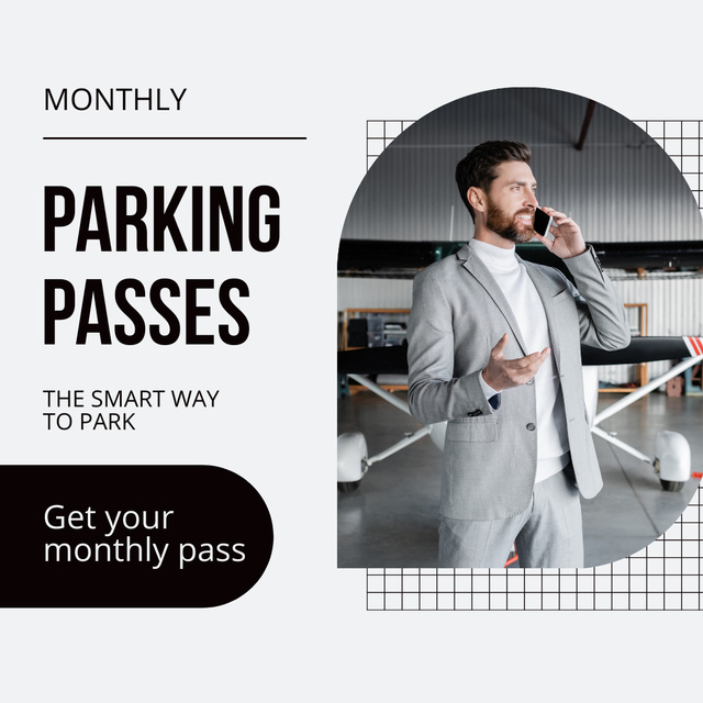 Ontwerpsjabloon van Instagram AD van Monthly Parking Pass Offer
