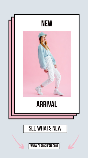Female Fashion Clothes Ad Instagram Story Design Template