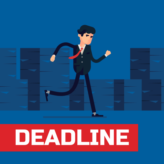Running businessman in suit Animated Post Tasarım Şablonu