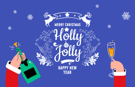 Plantilla de diseño de Santa Claus Wishes Merry Christmas And Happy New Year Flyer 5.5x8.5in Horizontal 