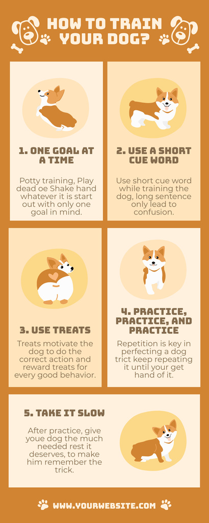 Designvorlage How to Train a Dog für Infographic