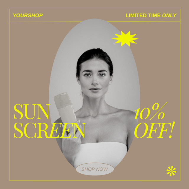 Plantilla de diseño de Summer Sunscreens Sale Animated Post 