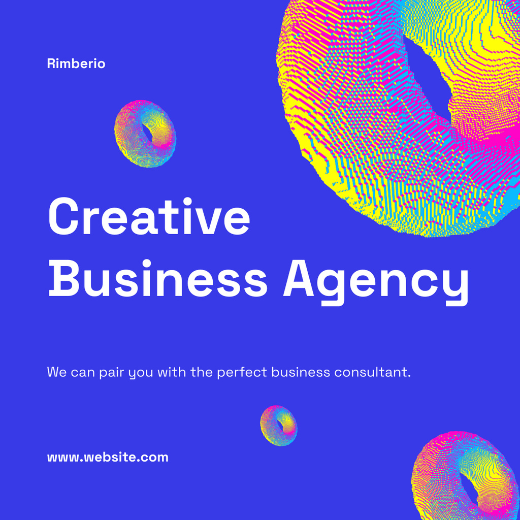 Services of Creative Business Consulting with Abstract Illustration LinkedIn post Tasarım Şablonu