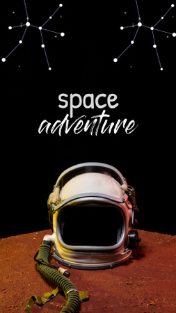 Space Adventure Announcement with Astronaut Helmet Instagram Video Story Design Template