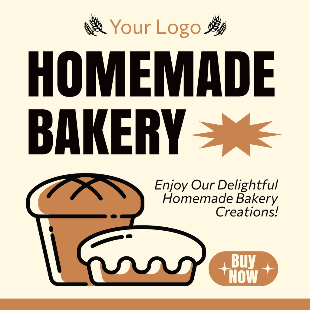 Designvorlage Homemade Baked Goods für Instagram