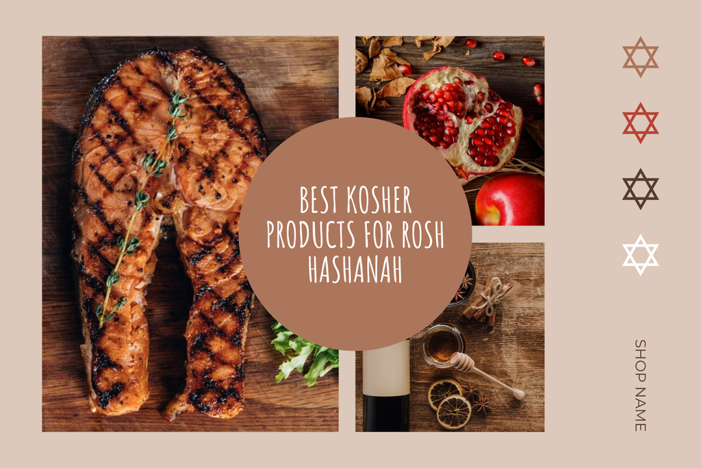 Szablon projektu Rosh Hashanah Kosher Food List Mood Board