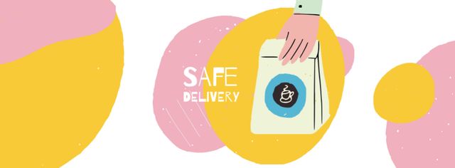 Modèle de visuel Delivery Services offer on Quarantine - Facebook cover