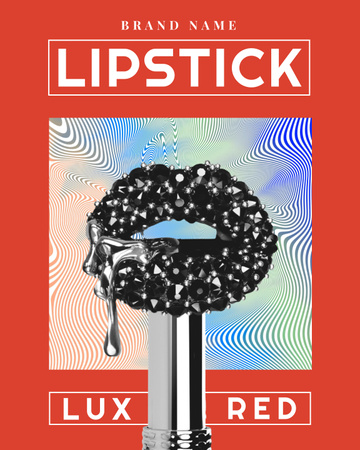 Creative Illustration of Lips on Psychedelic Pattern Poster 16x20in tervezősablon