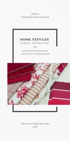 Anúncio do evento de têxteis para o lar em vermelho Graphic Modelo de Design