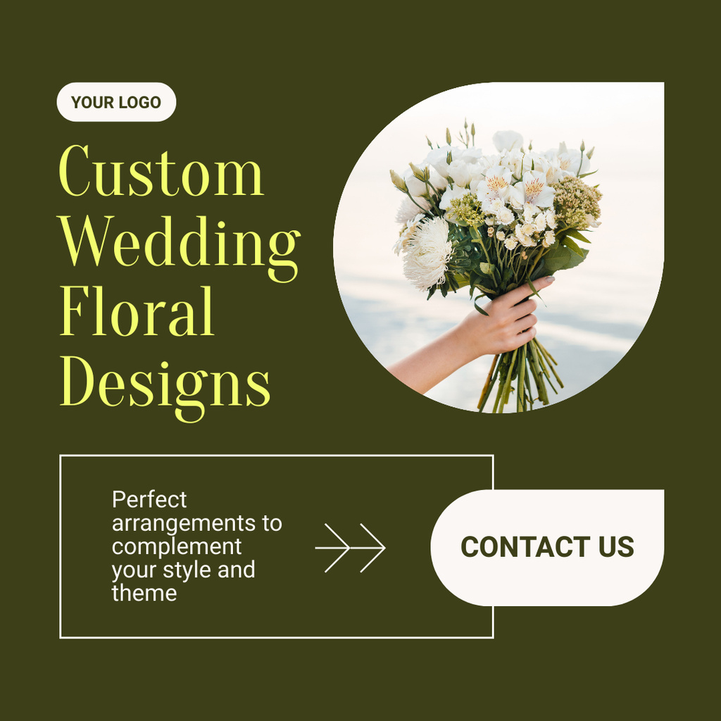 Craft Wedding Bouquets for Custom Wedding Instagram AD – шаблон для дизайну