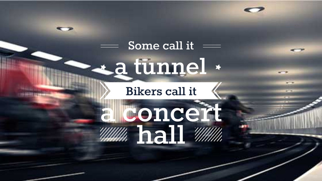 Bikers Riding in Road Tunnel Title 1680x945px – шаблон для дизайну