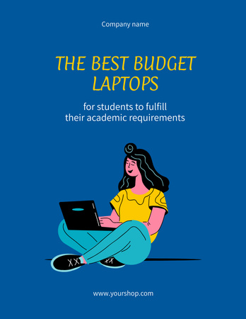 Offer of Budget Laptops Poster 8.5x11in Design Template