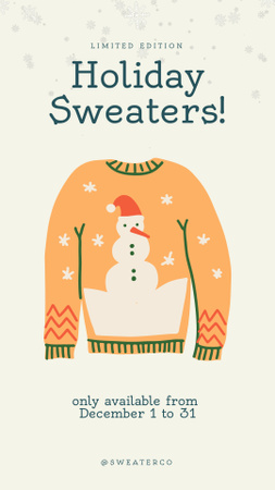 Plantilla de diseño de Suéter navideño disponible en diciembre Instagram Video Story 