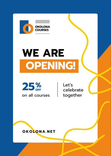 Education Courses Opening Announcement Flyer A6デザインテンプレート