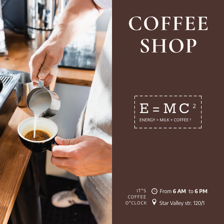 anúncio de cafetaria com grãos de café Instagram Modelo de Design