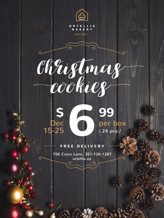 Christmas Offer with Sweet Cookies Poster US Design Template