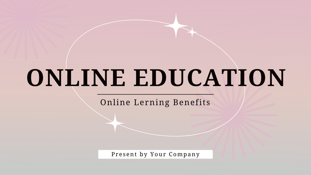 Detailed Description Of Benefits Of Online Education Presentation Wide Πρότυπο σχεδίασης