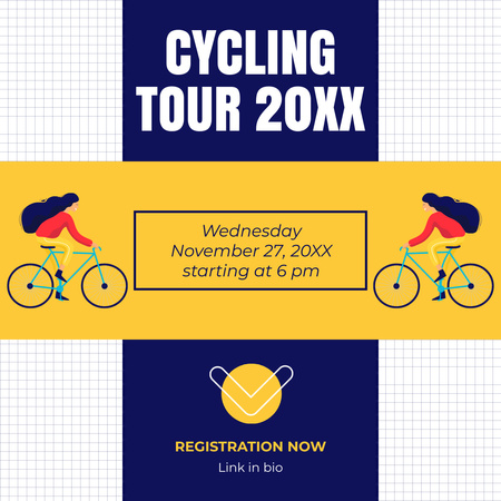 Registration to a Cycling Tour Instagram Design Template