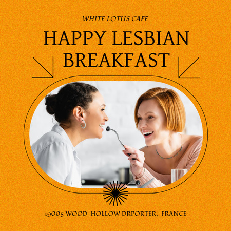 Women on Lesbian Breakfast Animated Post Modelo de Design