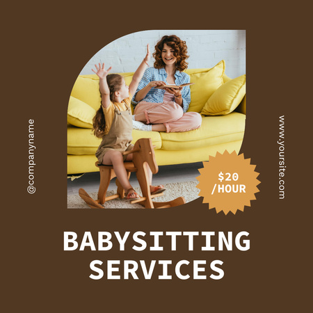Modèle de visuel Babysitting Services Offer - Instagram