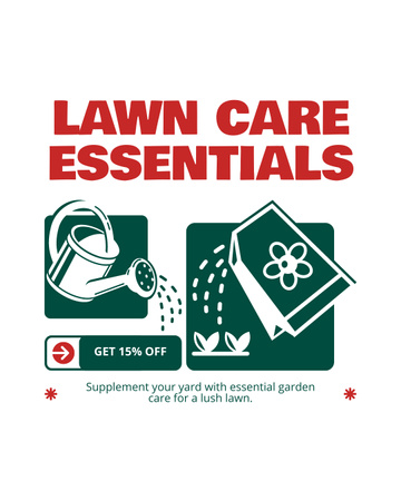 Lawn Care Essentials Discount Offer Instagram Post Vertical Design Template