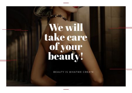 Modèle de visuel Citation about care of beauty  - Card